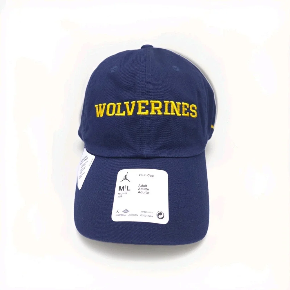 Jordan‎ Brand Michigan Wolverines Club Adjustable Strapback Hat Blue Size M/L